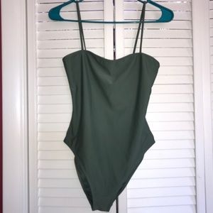 Olive Green One Piece Bathing Suit